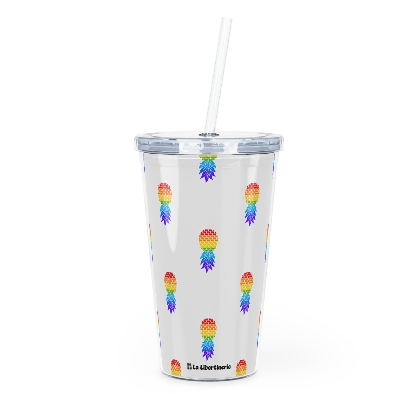 Gobelet avec paille Motif ananas LGBTQ+