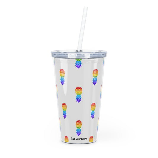 Gobelet avec paille Motif ananas LGBTQ+